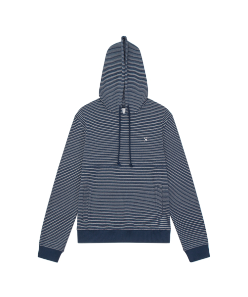 TCM contrast stripe hoodie (navy)