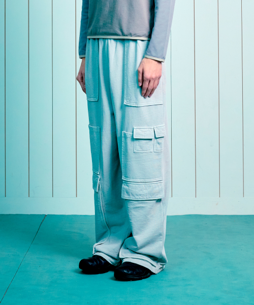 TCM pigment multi cargo sweat pants (light grey)