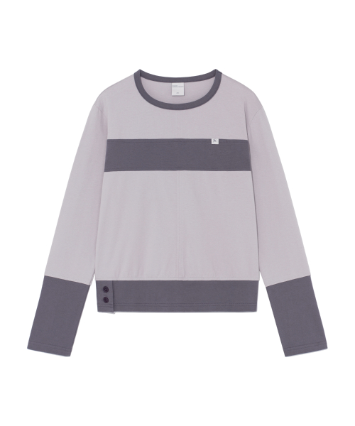 (w) TCM color block line long sleeve (purple)
