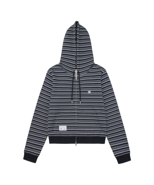TCM stripe standard hooded zip-up (black)