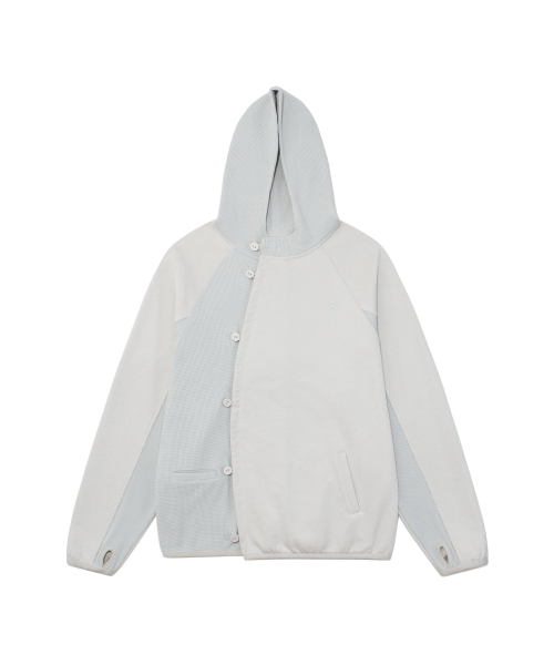 TCM curved button waffle jacket (sky blue)