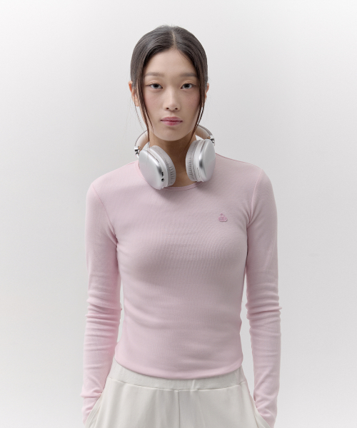 SMALL CHERRY SLIM-FIT RIBBED LONG SLEEVE [PIL]