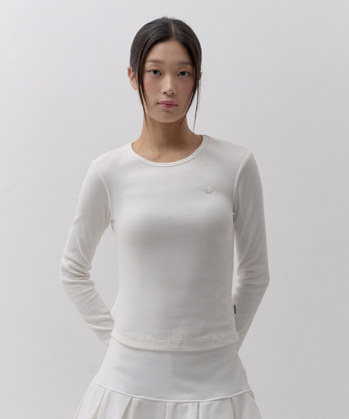 SMALL CHERRY SLIM-FIT RIBBED LONG SLEEVE [IVA]
