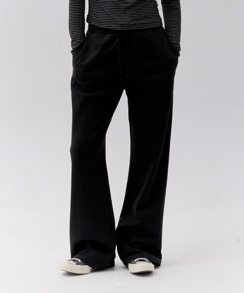 PLAIN SLIM-FIT SWEATPANTS [BKA]