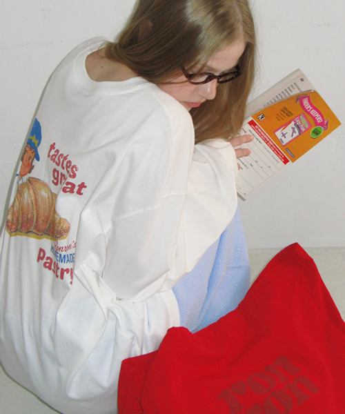 VINTAGE CROISSANT OVER FIT LONG SLEEVE WHITE