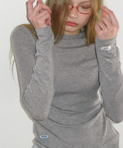 SOFT MINI LABEL LONG SLEEVE GREY