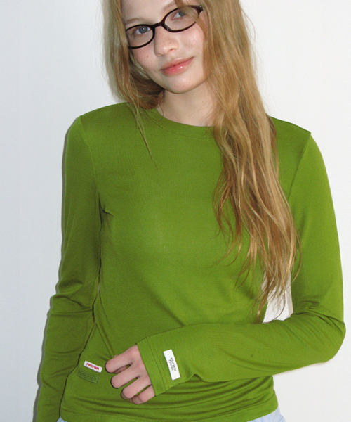 SOFT MINI LABEL LONG SLEEVE OLIVE