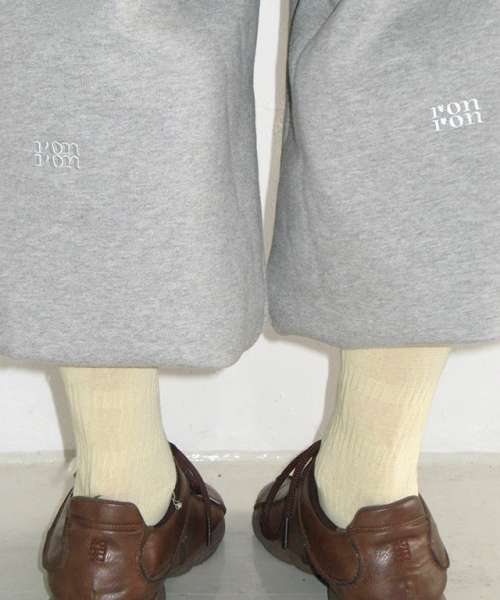 SUBTLE LOGO WIDE SWEAT PANTS GREY