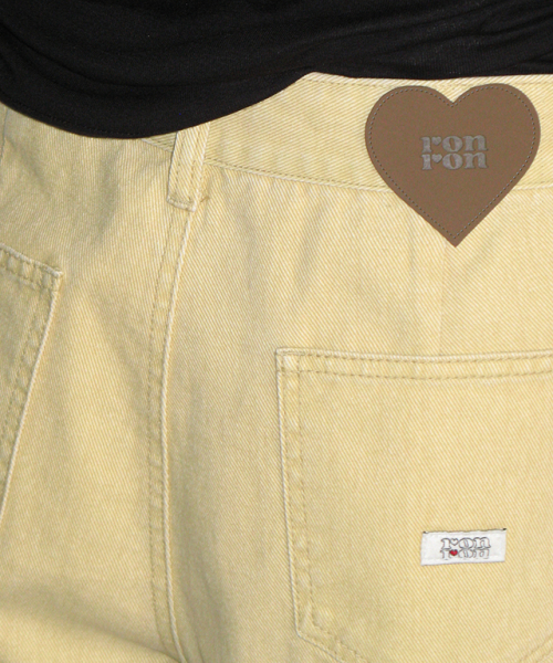 SOFT PIGMENT WIDE DENIM PANTS YELLOW