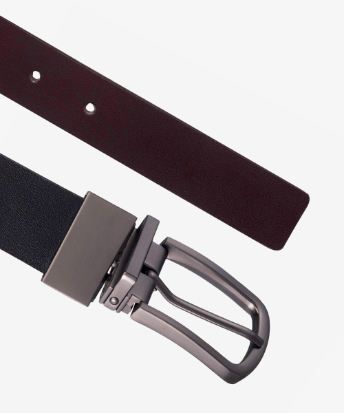 [ON]100%Cowhide Black&Brown Reversible Belt