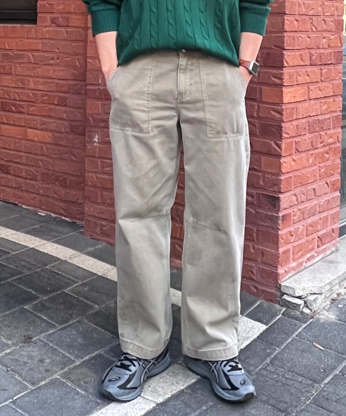 puttig beige wide denim pants