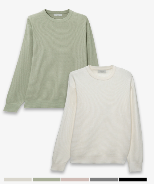 [2PACK]Washable Tissue Semi-Oversized Fit Knitwear - 5color