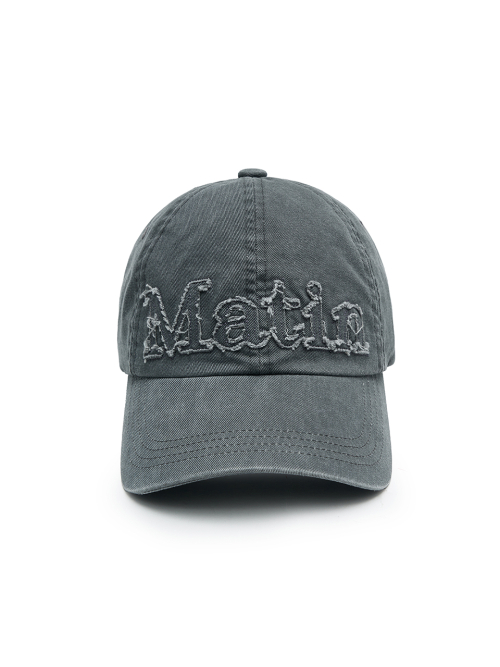 ROUGH CUT APPLIQUE BALL CAP IN GREY