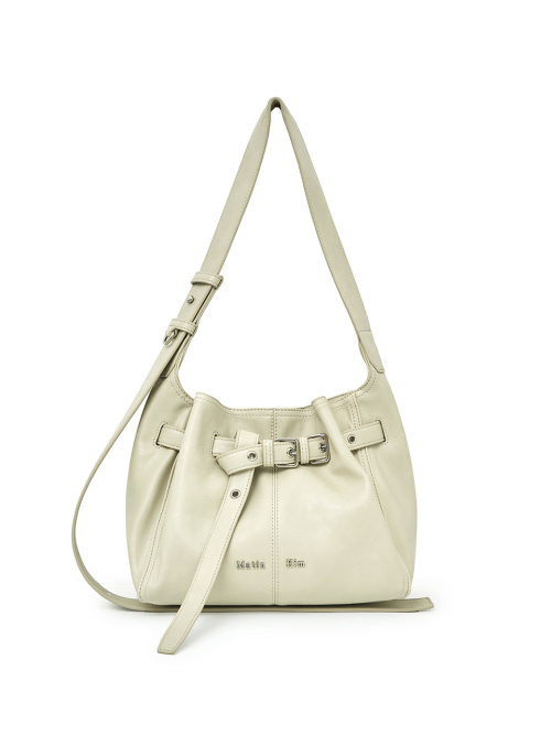 BELTED VOLUNN SMALL BUCKET BAG IN IVORY