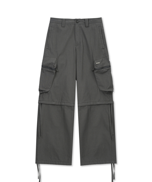 DETACHABLE CARGO PANTS IN CHARCOAL