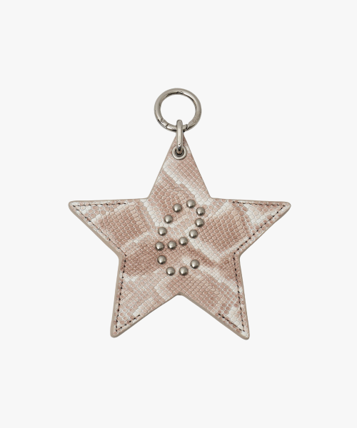 BIG STAR CARD SLOT KEYRING IN BEIGE
