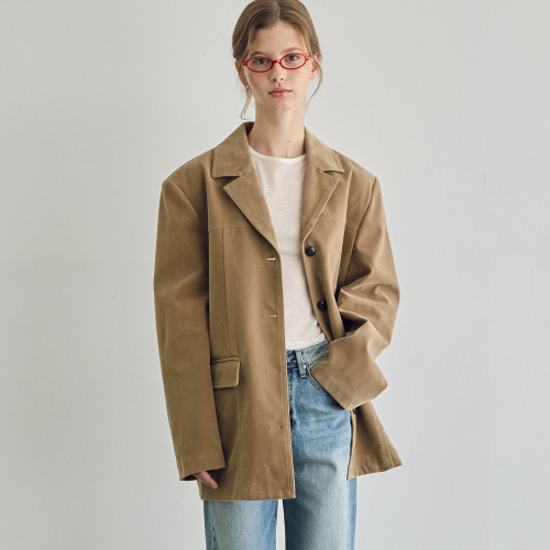 헨리 스웨이드 오버핏 자켓_beige