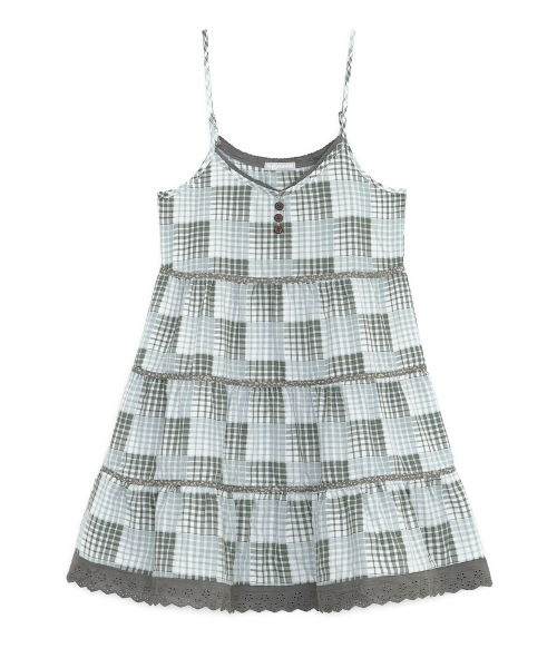 Tiered mori sleeveless (Mint Gray)