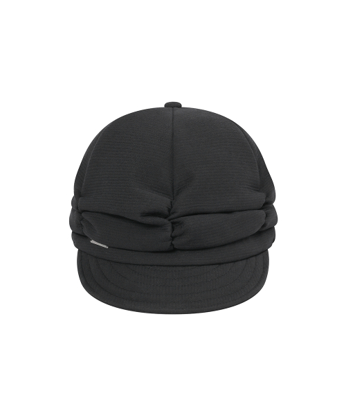Pleats shirring cap BLACK