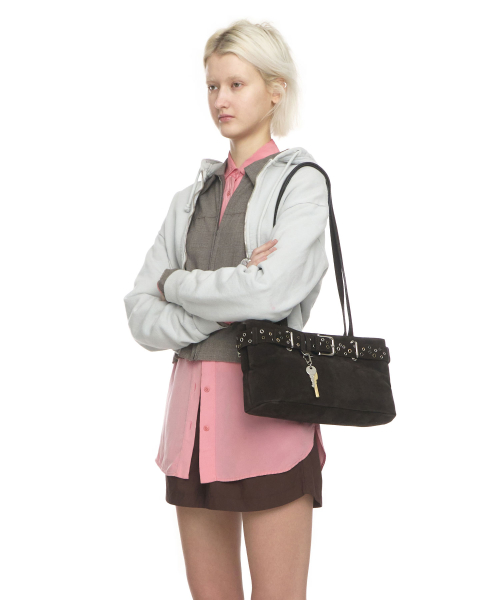 SHOULDER BROCLE [SUEDE MOCHA EYELETS]