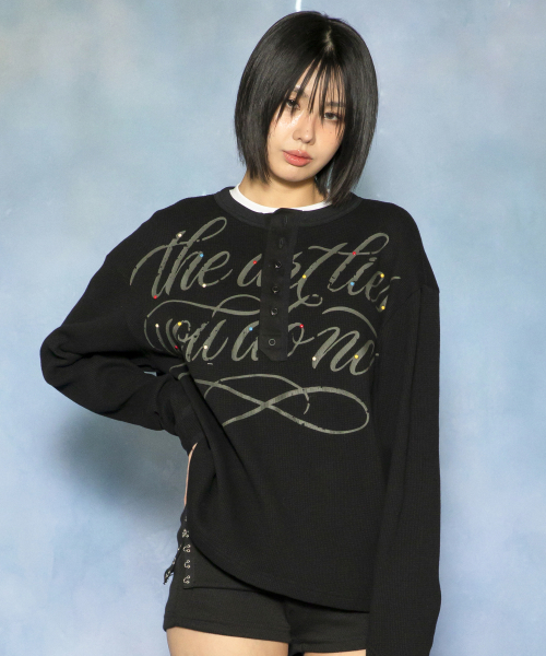GT178 세그먼트 헨리넥 긴팔티 (BLACK)