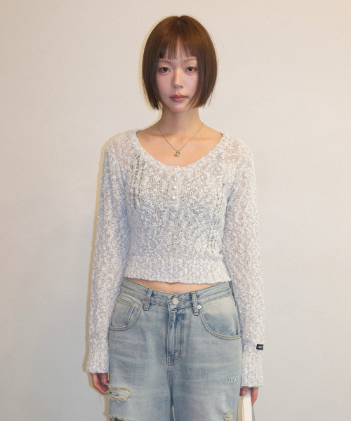 ICE BOUCLE KNIT / GRAY