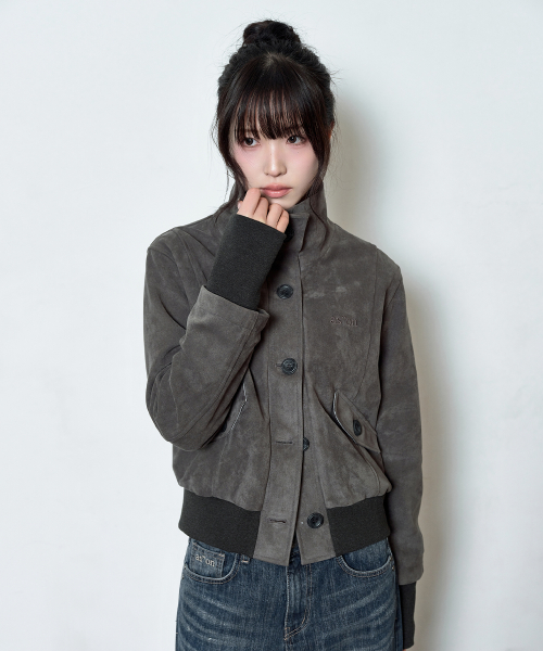 DUMBO SUEDE JACKET / CHARCOAL