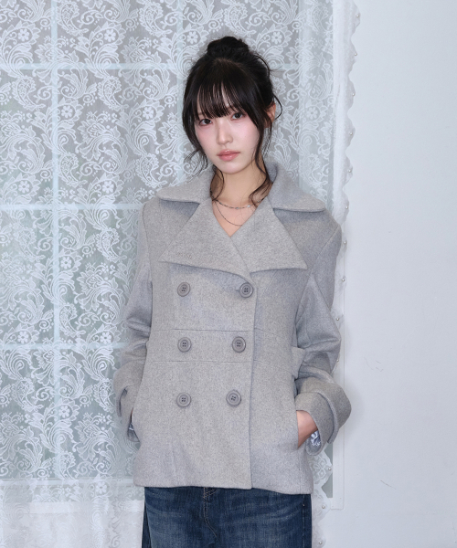 FOY BUTTON SHORT COAT / GRAY