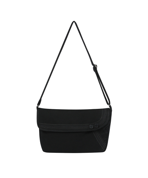 Stitch folding cross bag BLACK