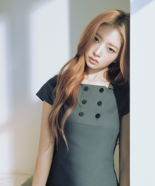 Double button shirts top CHARCOAL