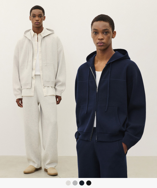 Knitted Hooded Zip-Up Set - 4 COLORS