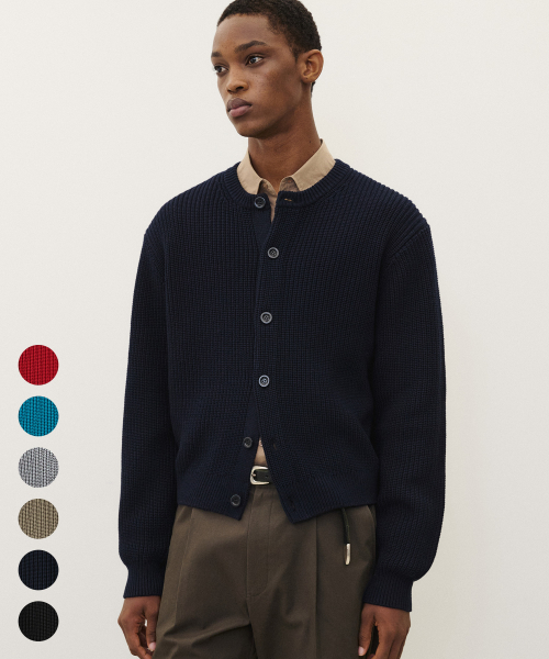 Washable Cropped Hacci Round Knit Cardigan - 6 COLORS
