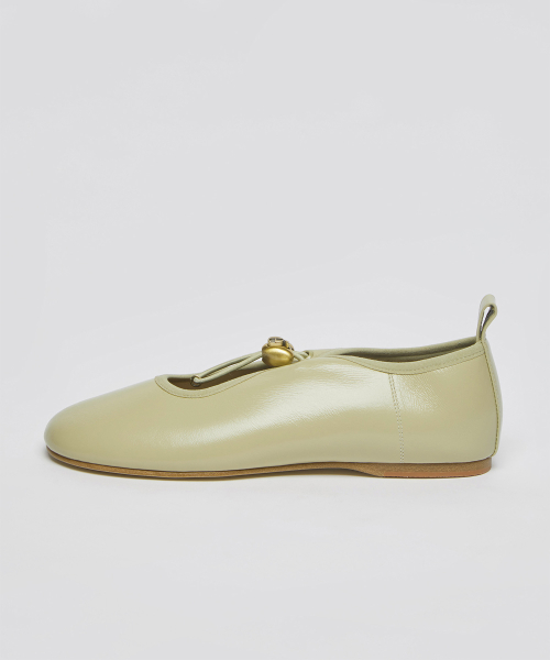 Luv string flat(Glossy olive beige)_OK1DX26002GOB