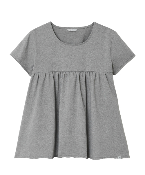 Gathered Shirring Top [Gray]