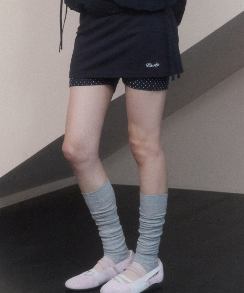 DOT INNER PANTS LAYERED SKIRT(BLACK)