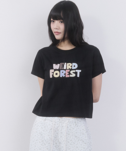 WEIRD FOREST PATCHWORK T-SHIRT(BLACK)