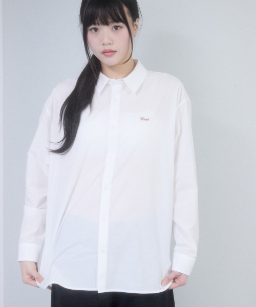PLAIN LOOSE-FIT SHIRT(WHITE)