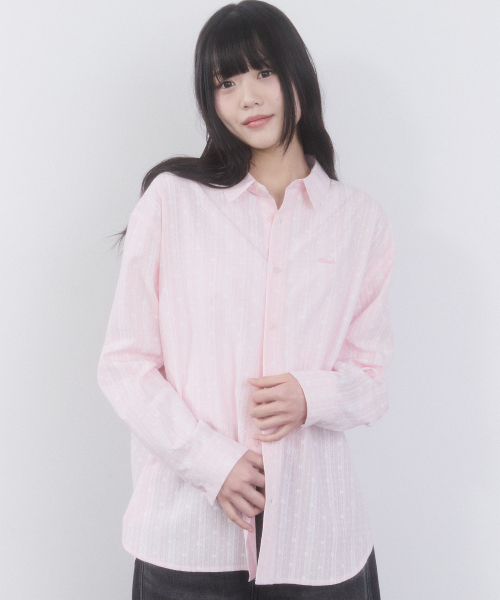 PLAIN LOOSE-FIT SHIRT(PINK)