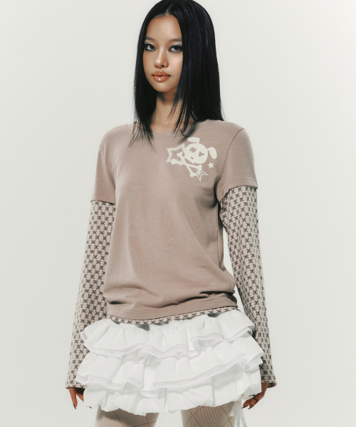 SKULL L/S DUSTY PINK