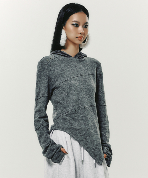 DENIM HOOD LONGSLEEVE LIGHT BLUE