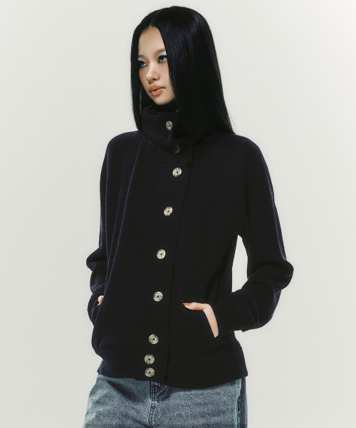 BUTTON UP CARDIGAN NAVY