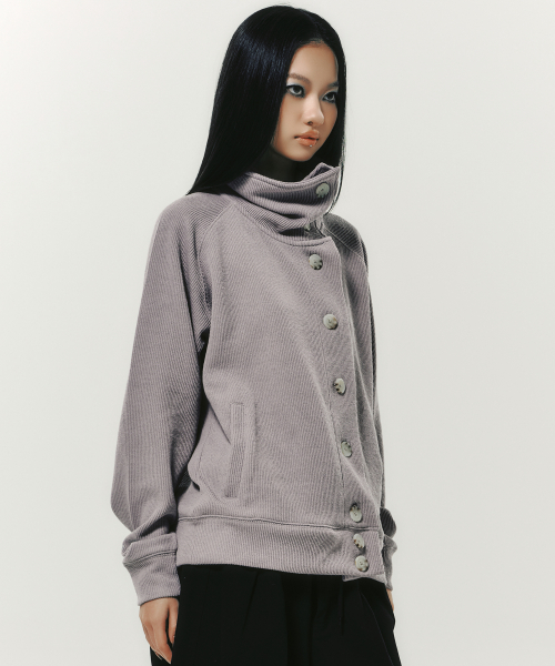 BUTTON UP CARDIGAN PURPLE
