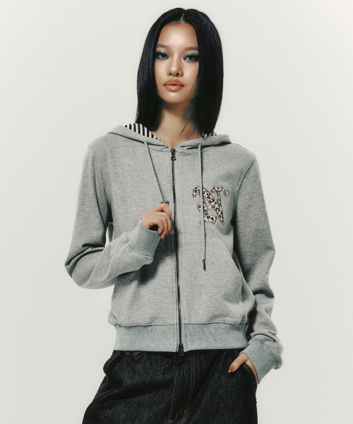 BURST INTO ROSE HOOD ZIP-UP RED