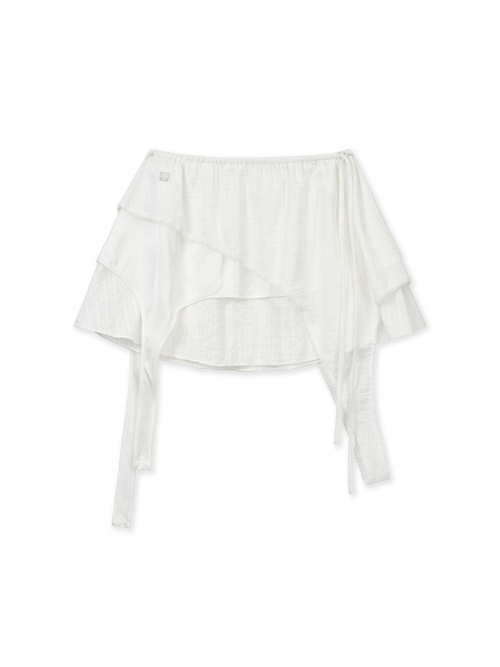 MULTI PANEL LAYERED SKIRT IN WHITE