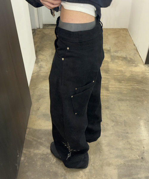 LOW-RISE FLOWER EMBROIDERY PANTS