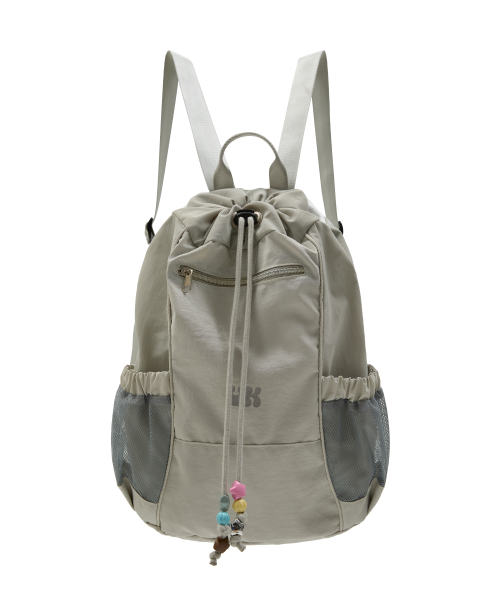 Beads Nylon String Backpack GREY