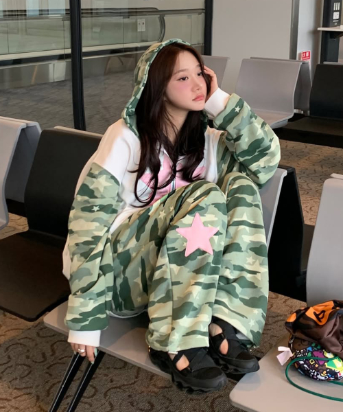 Big Star Applique Sweat pants CAMO
