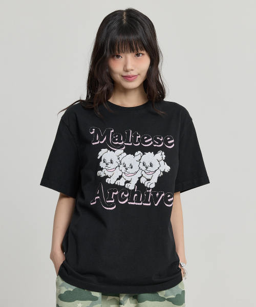 Maltese Archive Half Sleeve T-shirt VER.2 BLACK