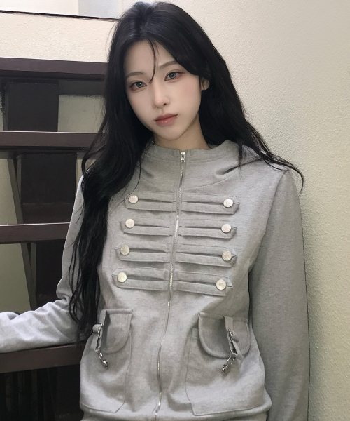 EL PIRATE HOOD ZIP UP(GRAY)