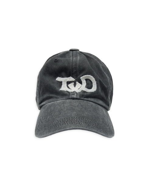 TWD hand embroidery wrinkled ball cap in charcoal